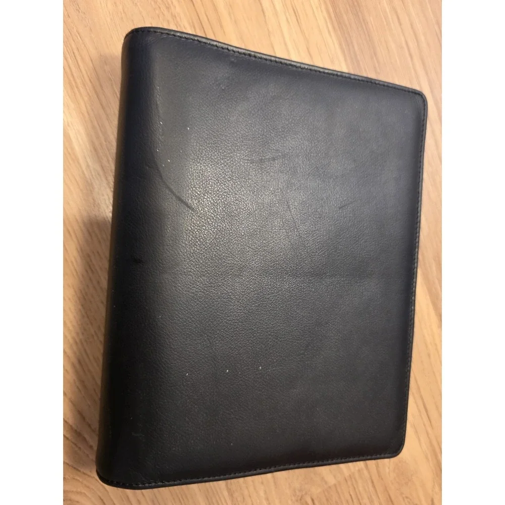 Vintage Day Runner Pro Business System 22464 Black Leather 7-Ring Binder Planner